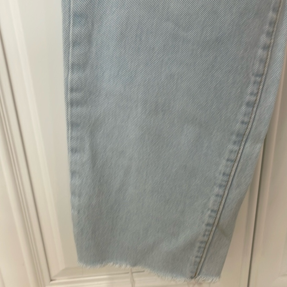 Levis Jeans Wedgie Straight No Waistband light wash raw hem button fly sz 29 - Picture 10 of 17